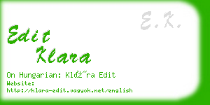 edit klara business card